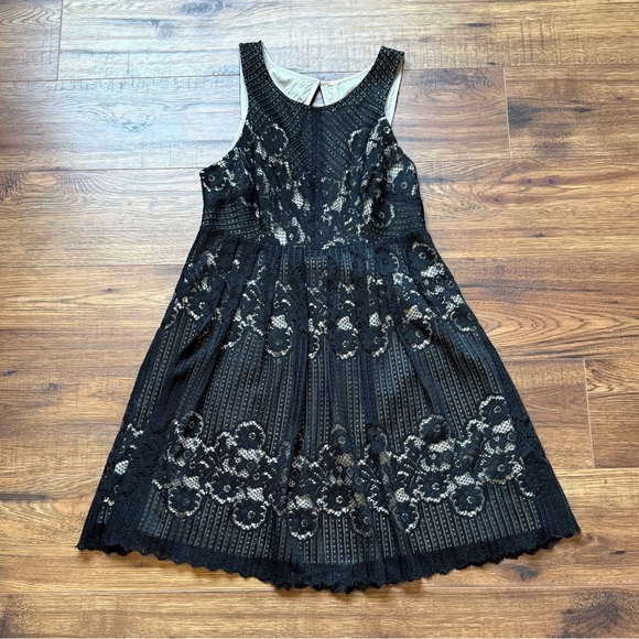 Free People Dresses & Skirts - Free People “Rocco” Babydoll Black Lace Mini Dress Size 2